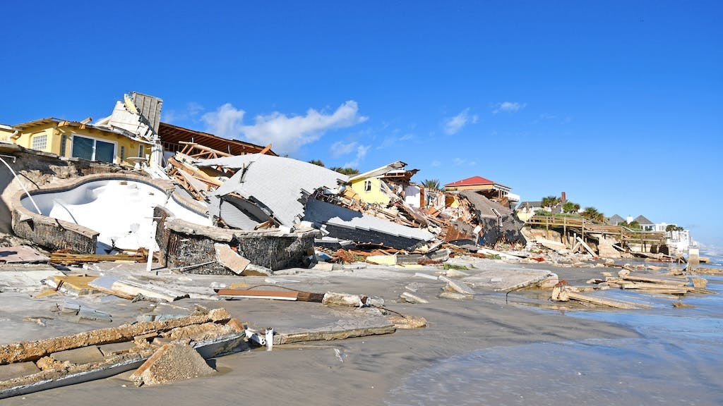 Homes in Florida in the aftermath of a hurricane