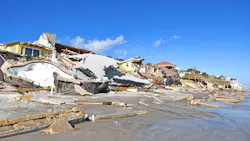 Homes in Florida in the aftermath of a hurricane Homes in Florida in the aftermath of a hurricane