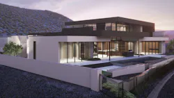 Rendering of the rear elevation of the The New American Home 2025 Rendering of the rear elevation of the The New American Home 2025