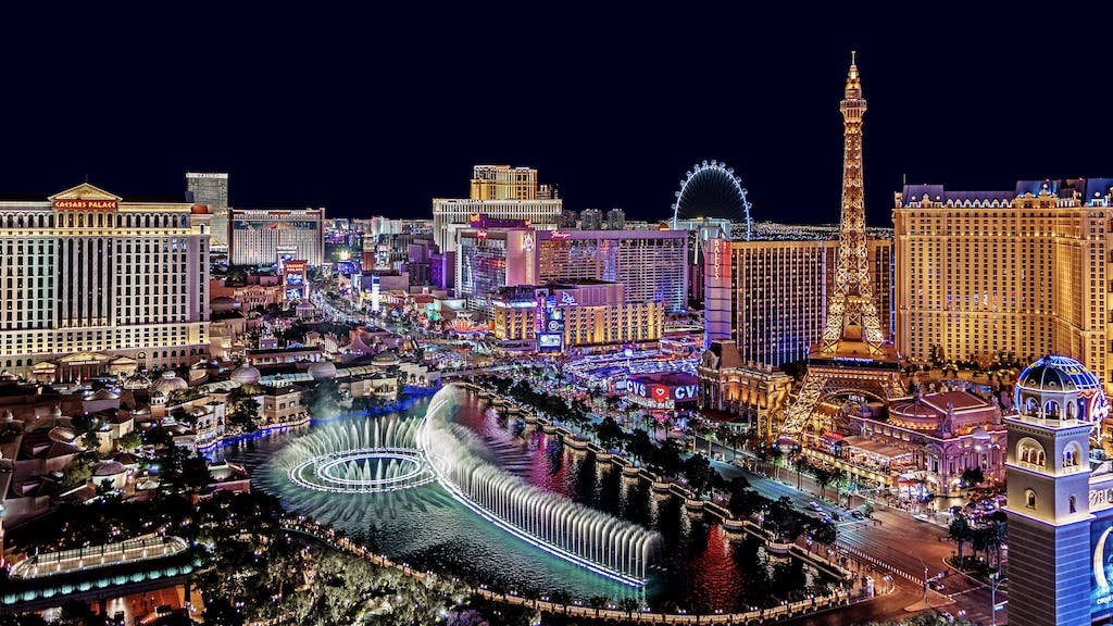 The lights of the Las Vegas Strip at night