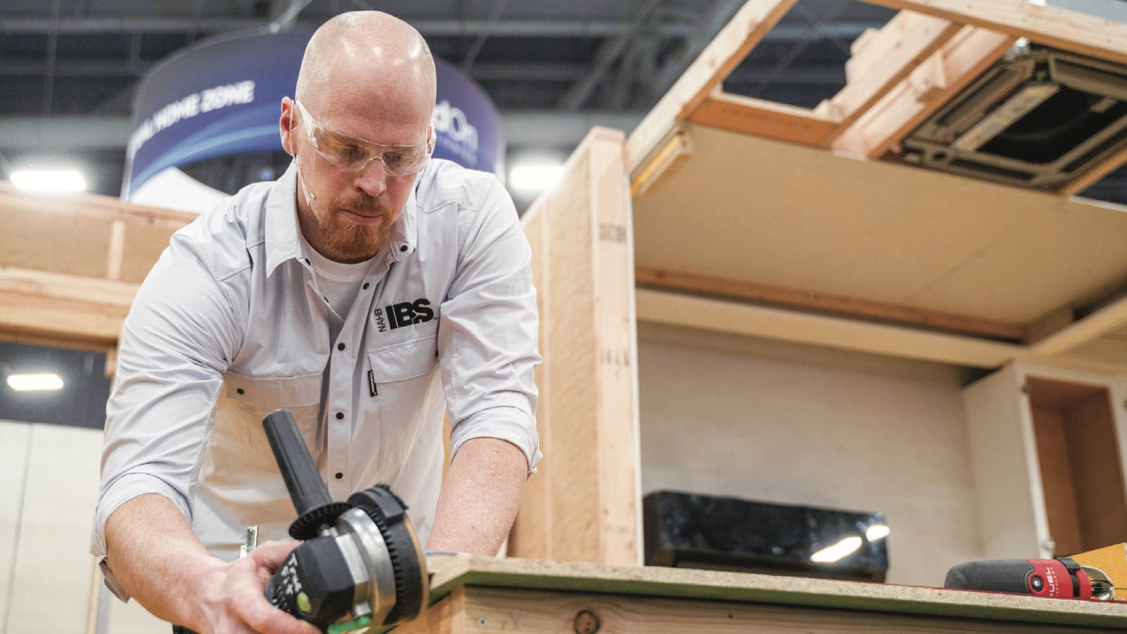 Construction skills demonstration at the International Builders' Show