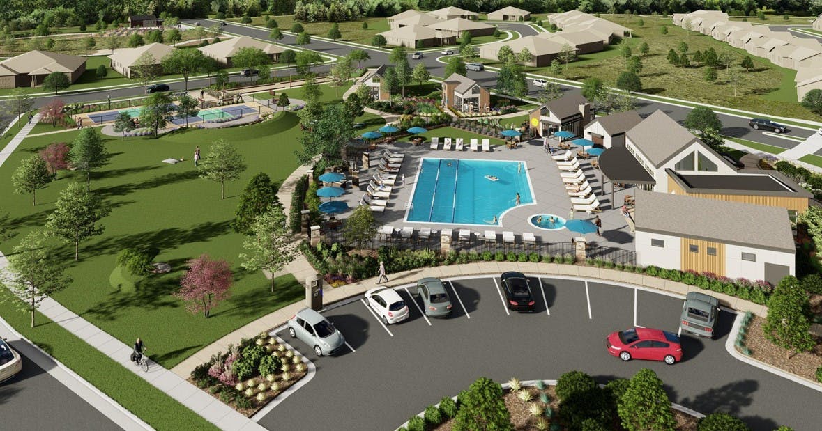 A rendering of the pool area in Sonders Fort Collins