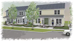 Front elevation of The Hampton build-to-rent single-family homes Front elevation of The Hampton build-to-rent single-family homes