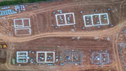 Aerial view of home lots, showing a subdivision in the process of being built Aerial view of home lots, showing a subdivision in the process of being built