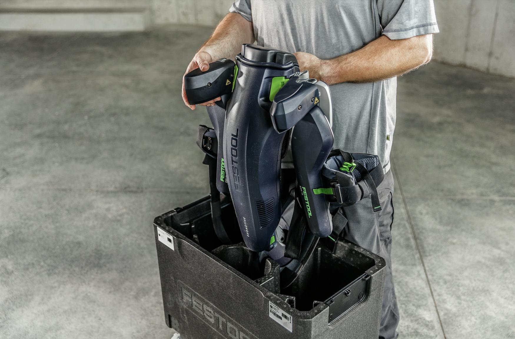 The ExoActive exoskeleton from Festool