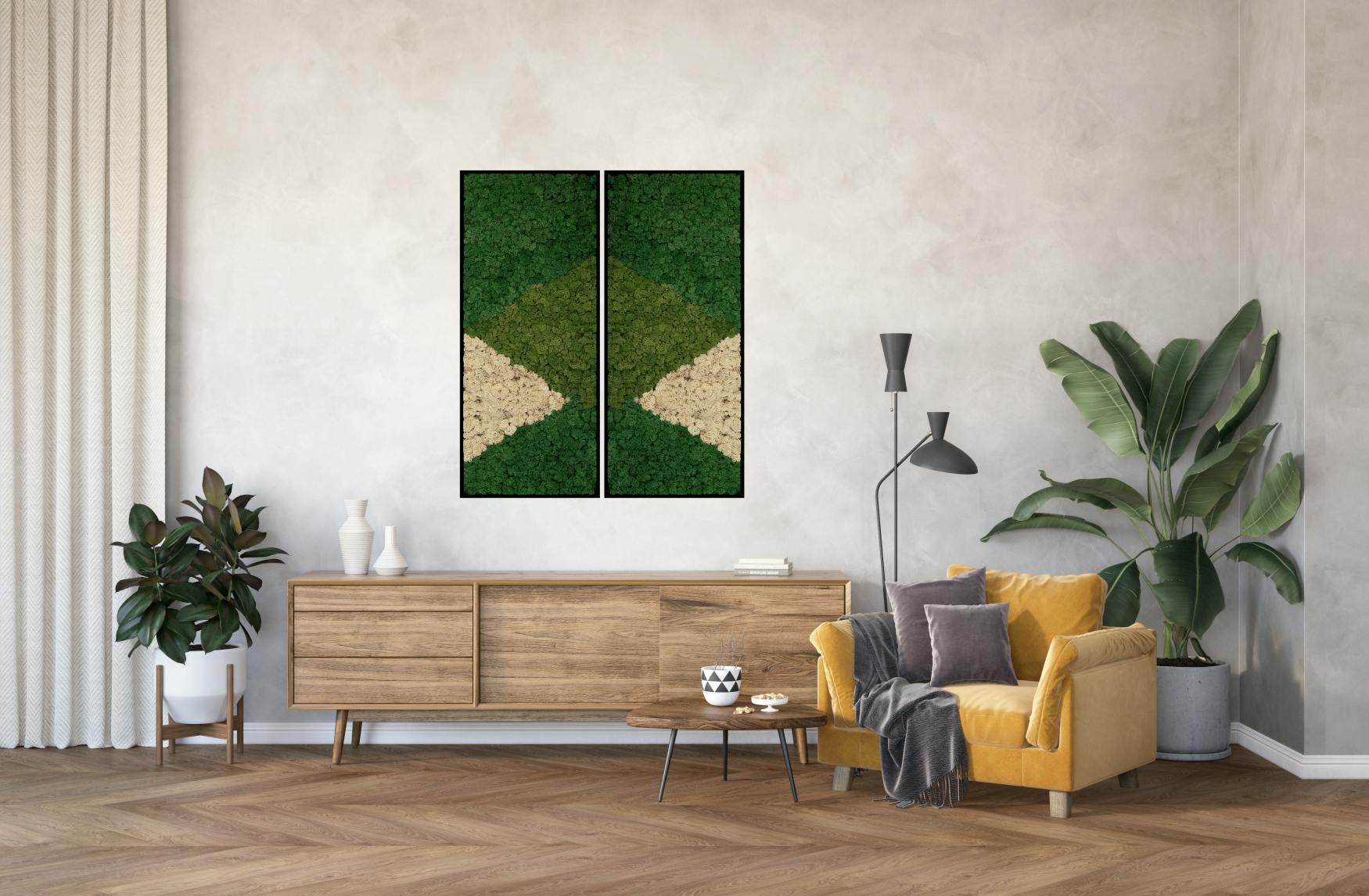 RIVA Moss used to create an artwork on the wall of a home