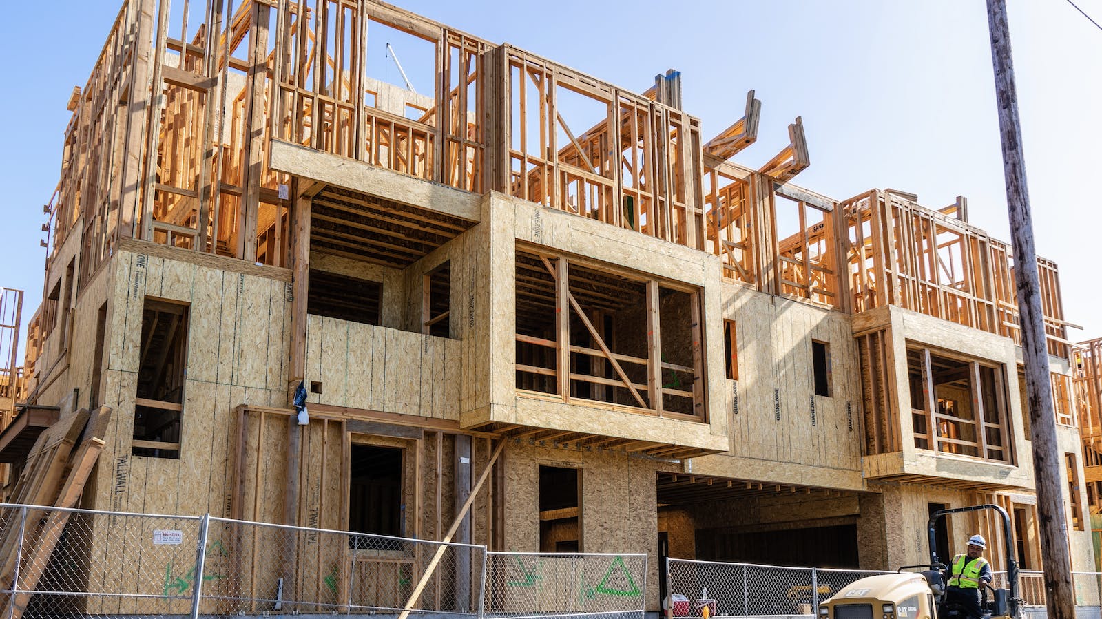 Multifamily missing-middle housing at the farming stage of construction