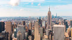 A view of the New York City skyline, a metro area that has seen its population increase. A view of the New York City skyline, a metro area that has seen its population increase.