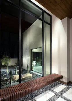 The breezeway bench in The New American Home 2025. The breezeway bench in The New American Home 2025.