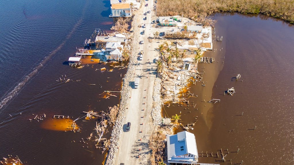 Homes in Florida flooded following a hurricane