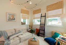 The interior of the secret room was merchandised as a true retreat, but could serve several uses. | Photo: Amber Gluckin The interior of the secret room was merchandised as a true retreat, but could serve several uses. | Photo: Amber Gluckin