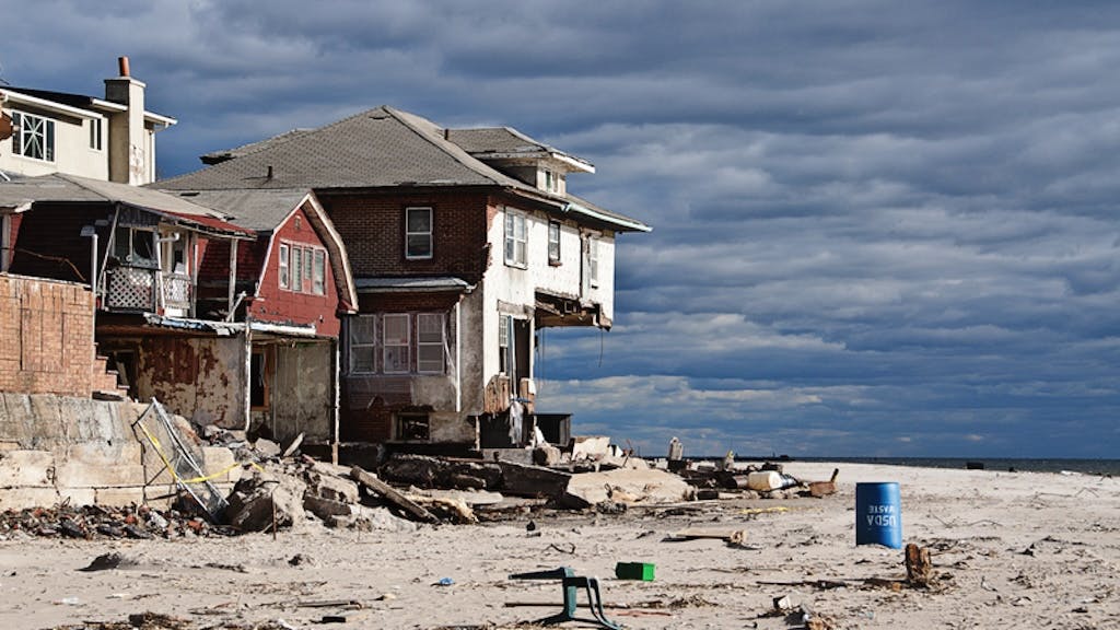Beachfront homes damaged by extreme weather event