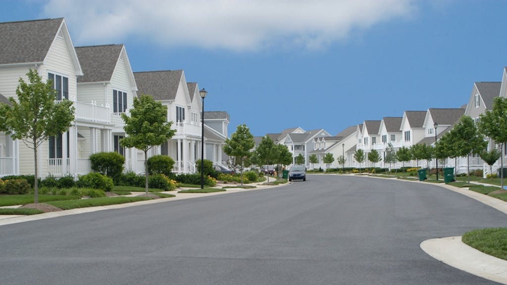 New homes on a suburban street