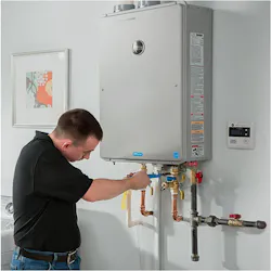 Tankless water heaters not only provide on-demand hot water, but can be equipped with 'smart' features to perform better and extend their working life. They also save water and require far less space than a traditional tank water heater. Tankless water heaters not only provide on-demand hot water, but can be equipped with 'smart' features to perform better and extend their working life. They also save water and require far less space than a traditional tank water heater.