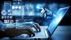 Concept of using AI on a laptop Concept of using AI on a laptop