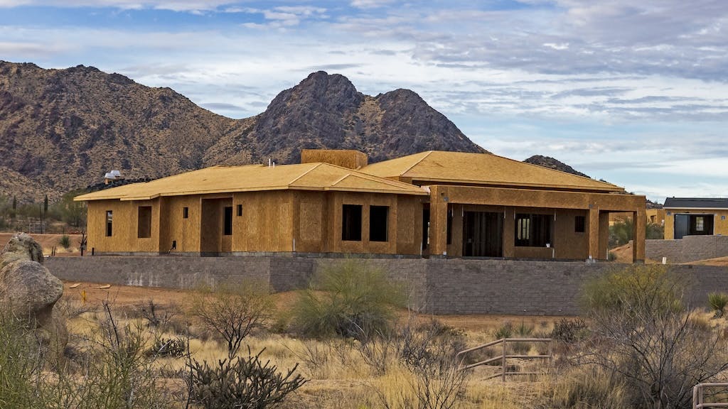Home under construction in the Mountain West