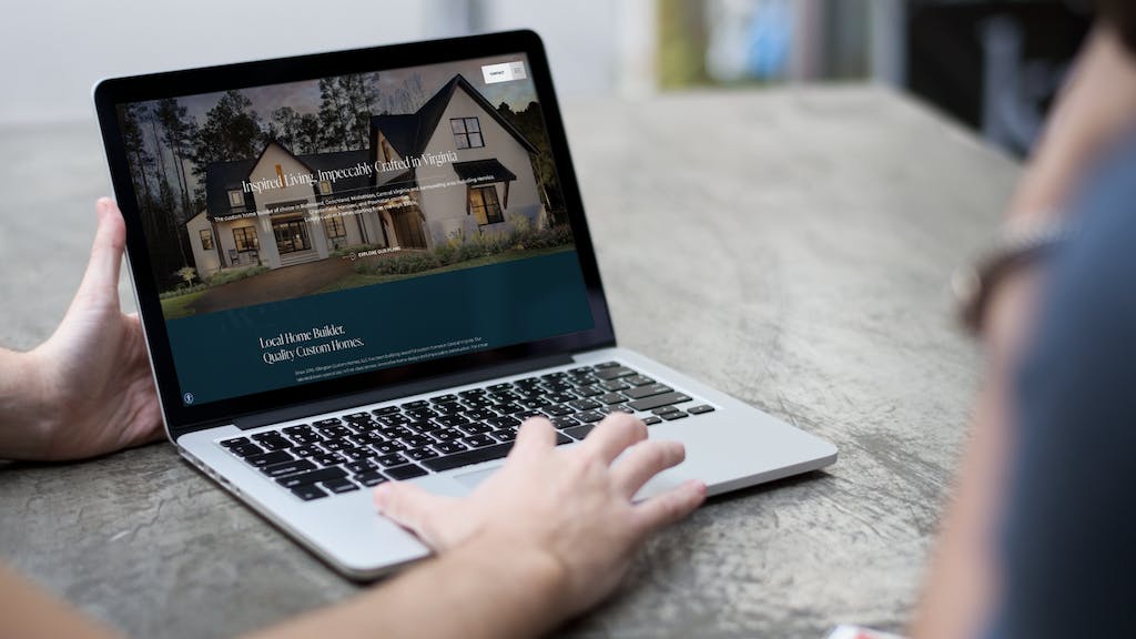 Computer view of a home builder website