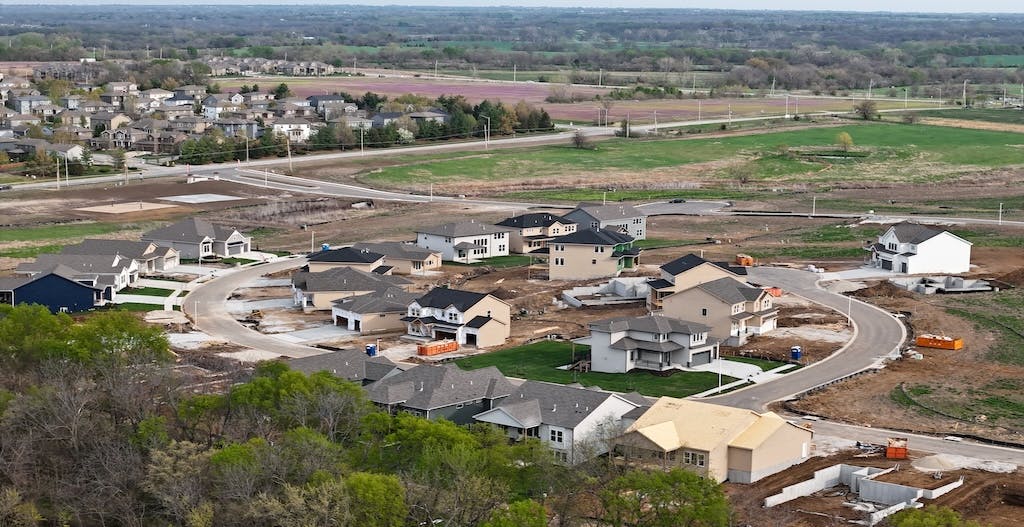 Homes under construction in Kansas City metro