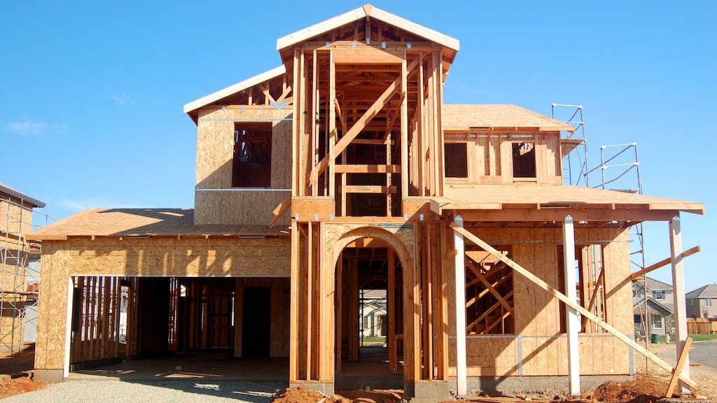 Single-family home under construction