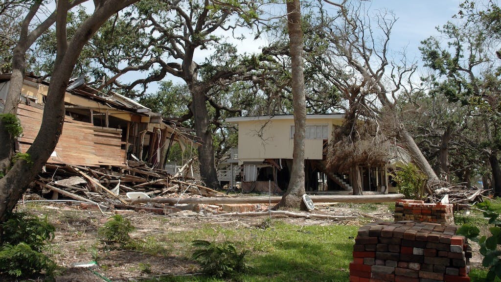 Homes damaged after natural disaster