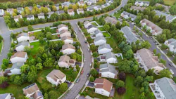 Aerial view of residential neighborhood Aerial view of residential neighborhood