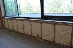 Attention to detail caulking joints of the home’s windowsills, wall studs, and floor plates further prevents unwanted and excessive air infiltration. Photo Credit: Paul Deffenbaugh Attention to detail caulking joints of the home’s windowsills, wall studs, and floor plates further prevents unwanted and excessive air infiltration. Photo Credit: Paul Deffenbaugh