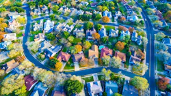 Aerial view of suburban neighborhood Aerial view of suburban neighborhood