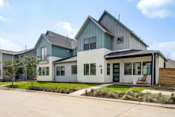 Indigo, located in Richmond, Texas, southwest of Houston, features 800 townhouse units at a density of 3.4 units to the acre. Indigo, located in Richmond, Texas, southwest of Houston, features 800 townhouse units at a density of 3.4 units to the acre.
