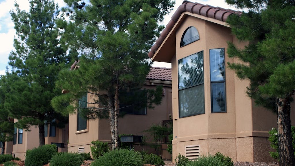 Row of manufactured homes