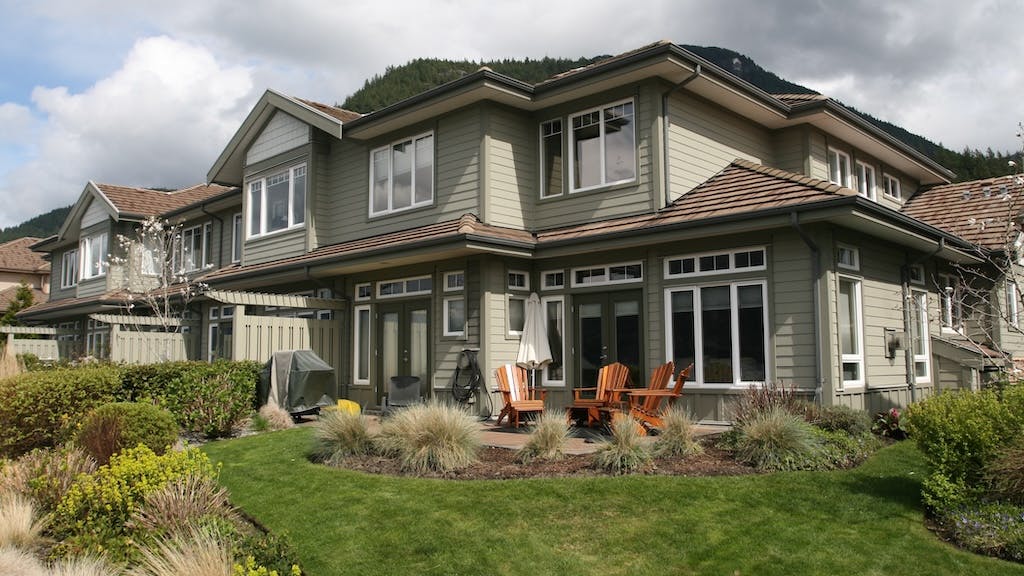 Private yards in a townhome community