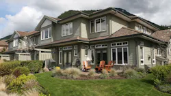 Private yards in a townhome community Private yards in a townhome community