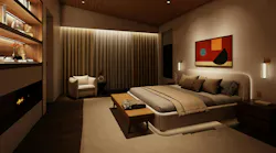 Bedroom featuring Rania Natural White Tape Light by Lutron Bedroom featuring Rania Natural White Tape Light by Lutron