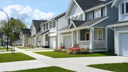 Row of homes in a suburban neighborhood Row of homes in a suburban neighborhood