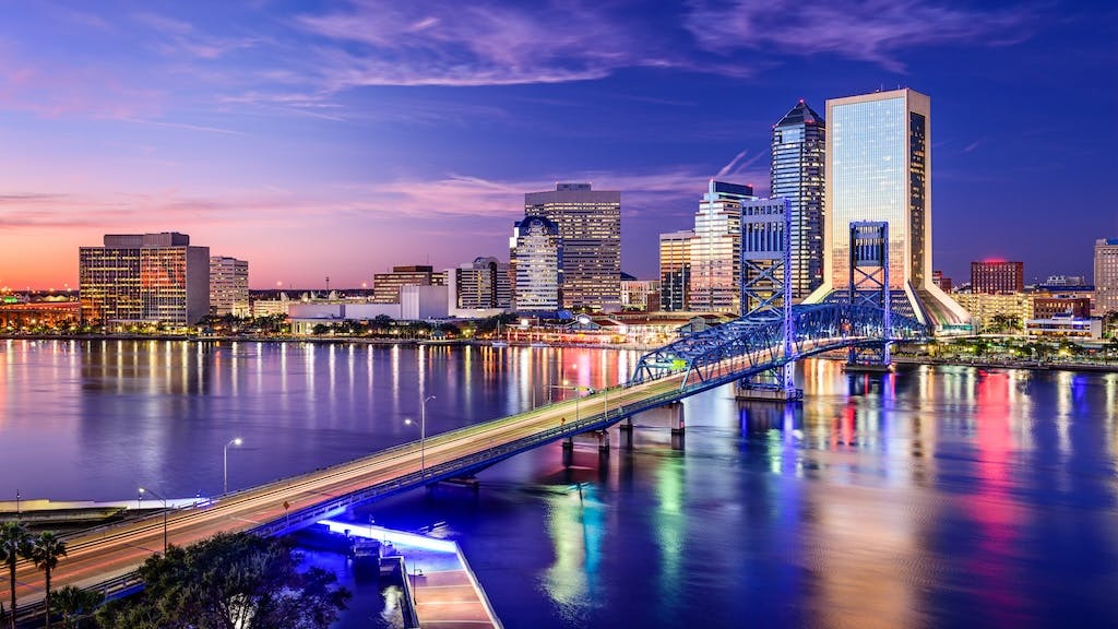 Jacksonville, Fla., skyline at night