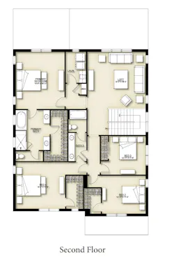 Second floor floor plan of DTJ Design's Kemp model Second floor floor plan of DTJ Design's Kemp model