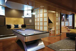 Underpinning the basement level allowed the room to gain space. The ceilings wer Underpinning the basement level allowed the room to gain space. The ceilings wer