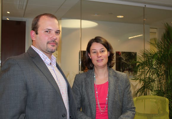 Christopher Dietz pictured with his lawyer, Sara Kropf.