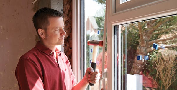 Window installer at work