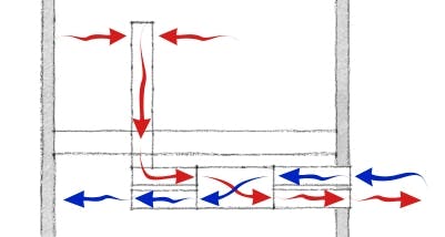 Illustration of whole-house ventilation air flows
