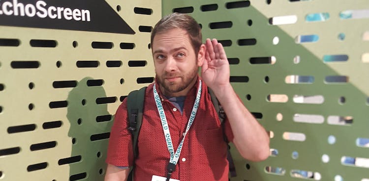 Michael Anschel at the Kirei booth at 2016 Greenbuild