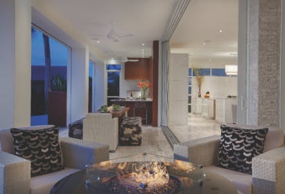 This refurbished space on the backside on the home opens to a spacious lanai via pocket sliding glass doors.