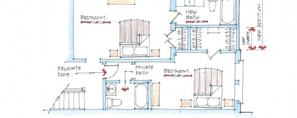 bathroom plan sketch by Bill Millholland