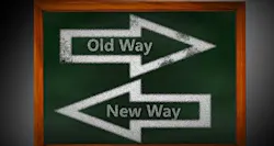 Old Way, New Way on a sign Old Way, New Way on a sign