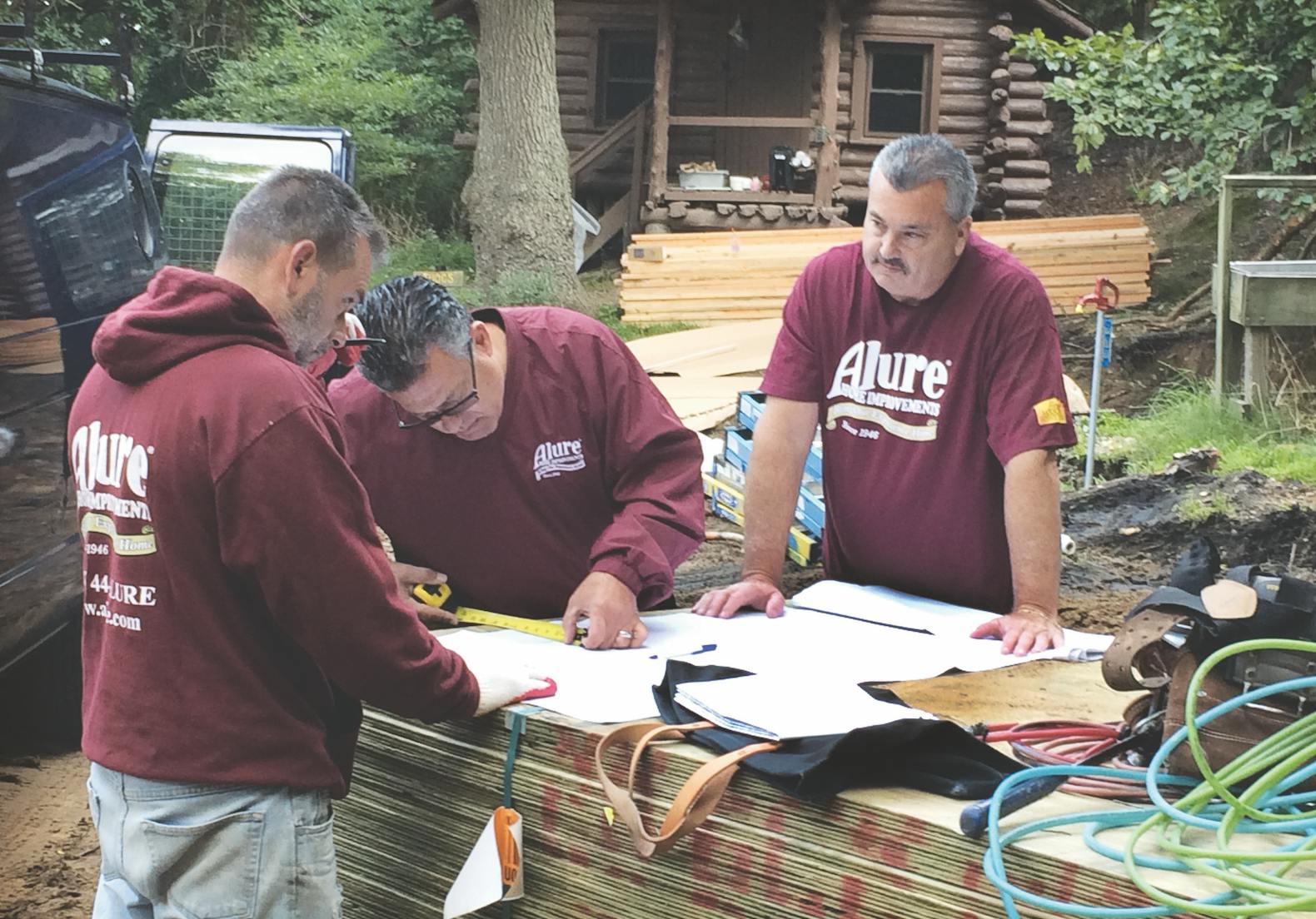 alure home works on a boat project