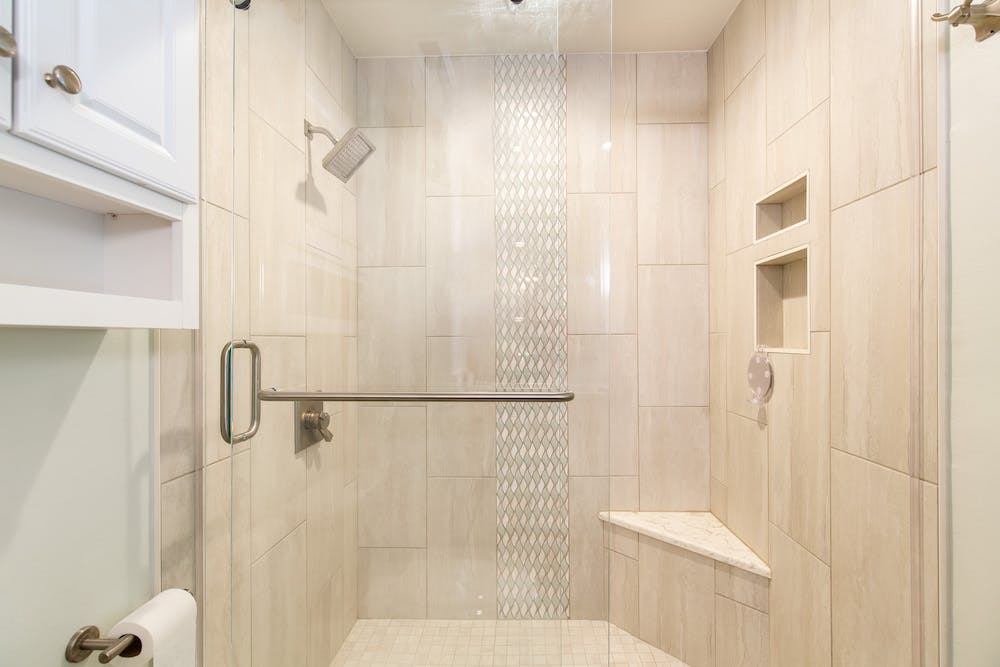 bathroom remodel with slabs