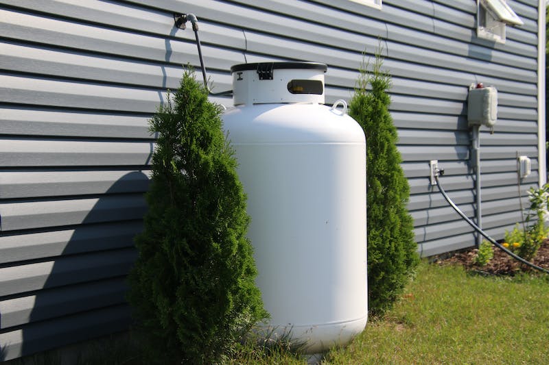 propane on side of home