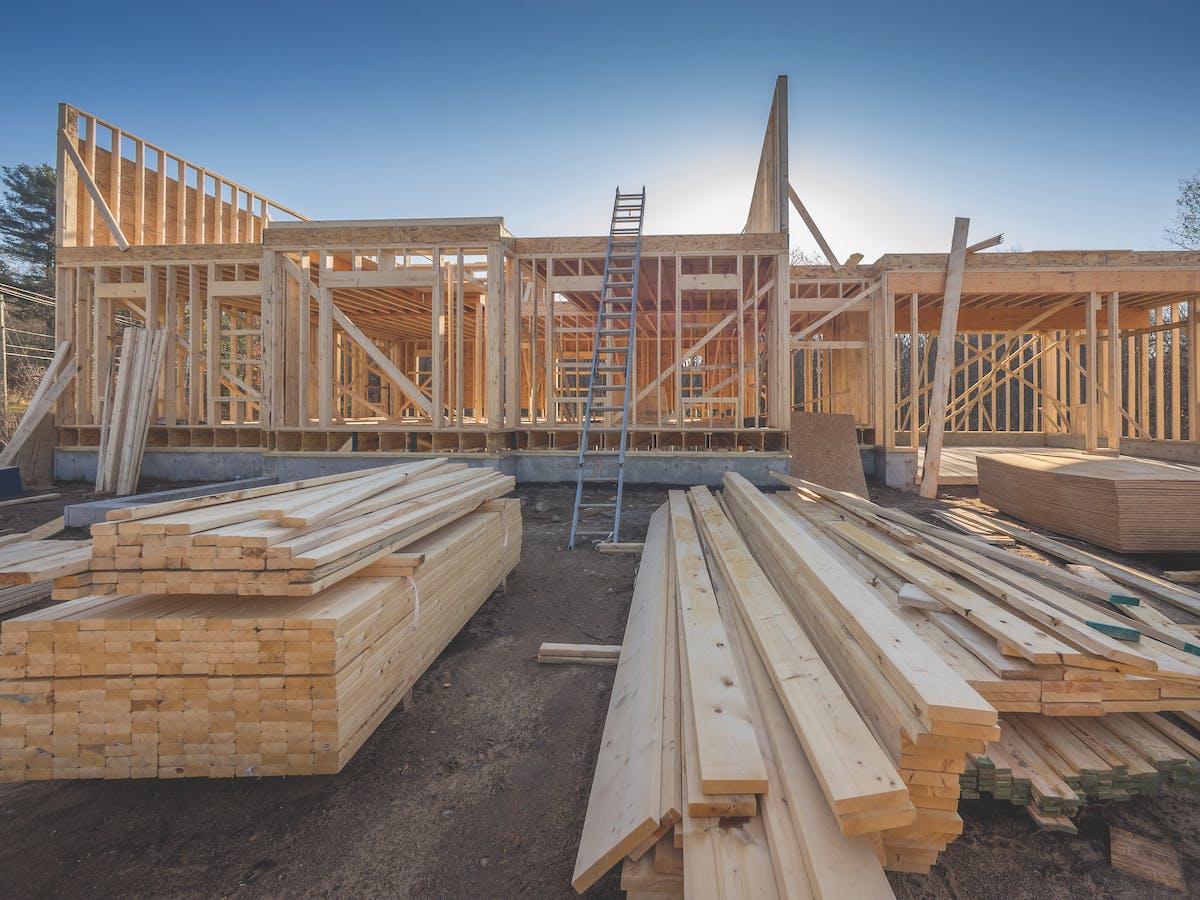 lumber stack for building