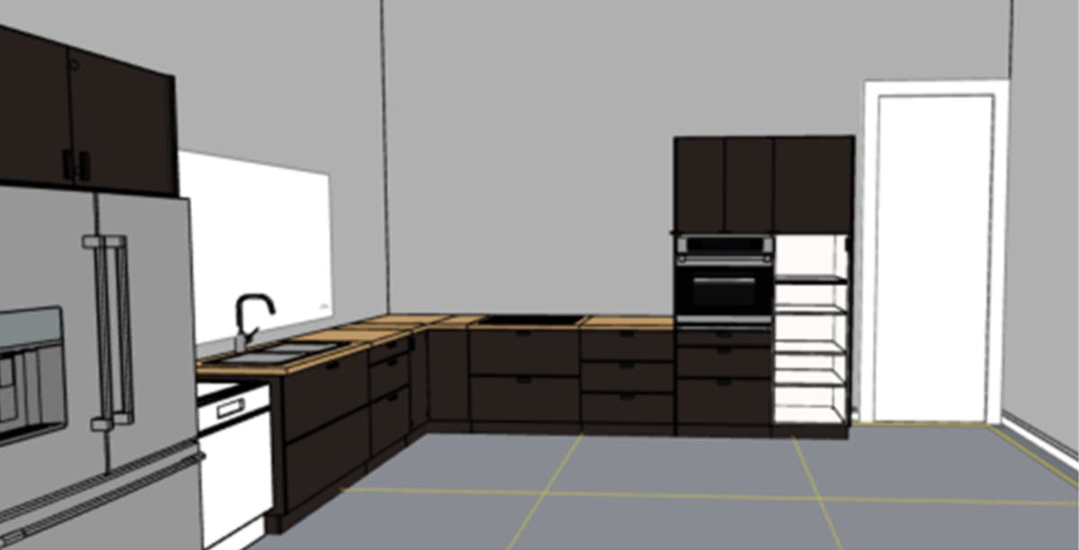 kitchen rendering ikea cabinets