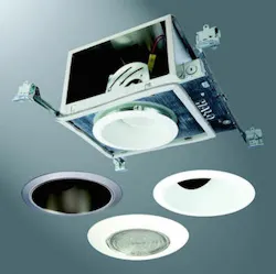 Cooper Lighting Halo LED HL6 All-Slope Downlights are ideal for sloped ceilings like this one. Cooper Lighting Halo LED HL6 All-Slope Downlights are ideal for sloped ceilings like this one.