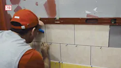 Dry tiles after cutting Dry tiles after cutting